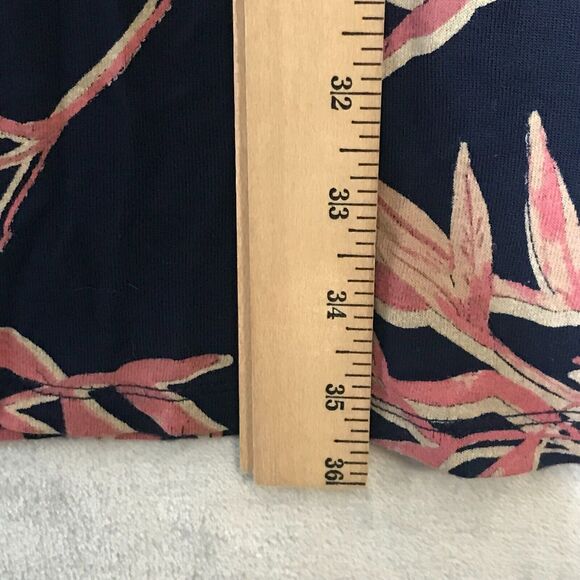 Lucky Brand Dress Womens Medium Blue Pink Shift Flutter Short Sleeve Tropical - Picture 10 of 10